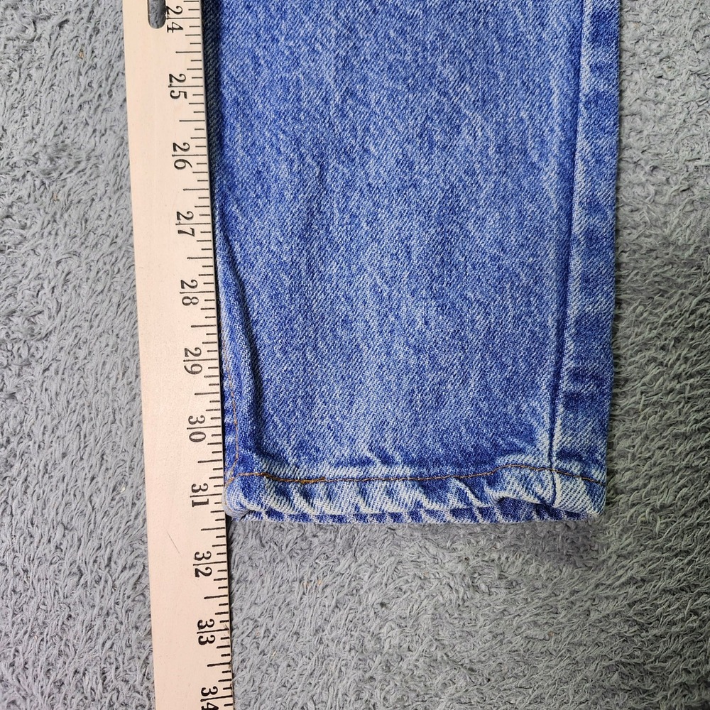 Levi's Womens 3L 550 Relaxed Fit Tapered Jeans Acid Wash Blue Made in USA 90s - Picture 5 of 10